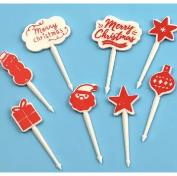 Party dekorace Napichovátka - VÁNOCE - 8 ks - BÍLÉ (Značka: JETTING)