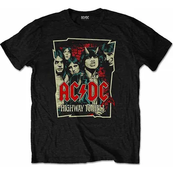 AC/DC tričko, Highway To Hell Sketch Black, pánské XL