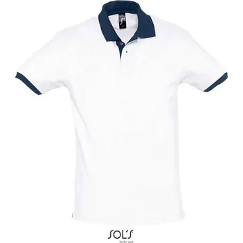 Pánská košile SOL´S PRINCE / Pánská 2-barevná polokošile - white/french navy XXL