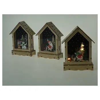 Hra na zahradu Ozdoba świąteczna drewniana ze światłem MIX