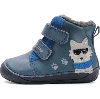 Chlapecká zimní obuv D.D.step Kožené zimní boty D.D. step BAREFOOT W070-52893 modré se psem velikost: 24