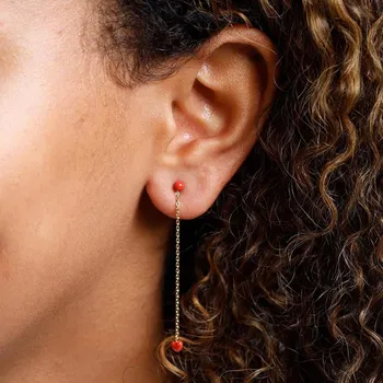 Náušnice Náušnice řetízky DESIGN LETTERS Little Big Love Pozlacené