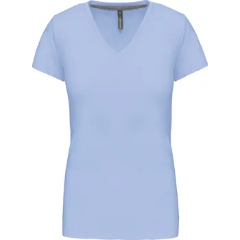 Dámské tričko KARIBAN VINTAGE V-NECK K381 / Dámské tričko s krátkým rukávem - sky blue L