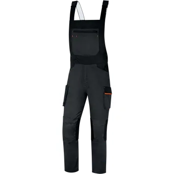 montérky DELTA MACH2 M2SA3STR / Pánské strečové pracovní kalhoty s laclem - šedá/oranžová 5XL