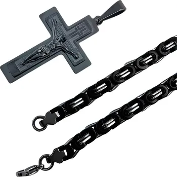 Náhrdelník IZMAEL Pánský náhrdelník RE 38736 Černá/70cm KP38736