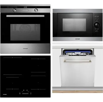 Set domácích spotřebičů Concept ETV7360ss SINFONIA + Mikrovlnná trouba Concept MTV3125 SINFONIA + Indukční deska Concept IDV4360 + Myčka Concept MNV4160 + DOPRAVA ZDARMA