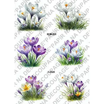 Výtvárné potřeby Rýžový a soft papír na decoupage - Krokus - KB03320 Materiál: Rýžový papír, Rozměr: A4