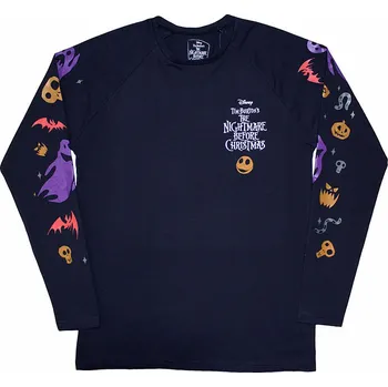 Pánská móda The Nightmare Before Christmas tričko dlouhý rukáv, Ghouls Navy, pánské XXL