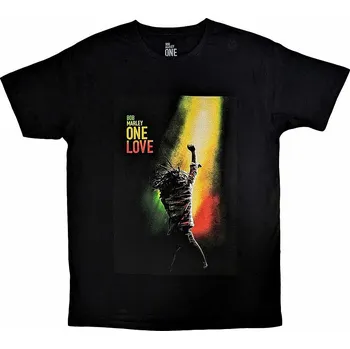 Pánská móda Bob Marley tričko, One Love Movie Poster Black, pánské XL