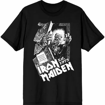 Iron Maiden tričko, Est. 1975 No Prayer Grave Black, pánské S