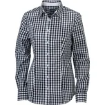 DAIBER JN 616 / Dámská popelínová kostkovaná košile s dlouhým rukávem - black/white XS