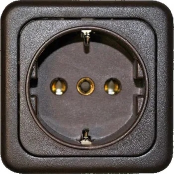 Elektrická zásuvka Inprojal Schuko bez krytu Barva: Hnědá, Balení: bez obalu