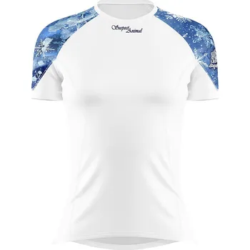 Dámské termoprádlo Dámské funkční triko krátký rukáv SNOWFLAKES bílá Bamboo Light New