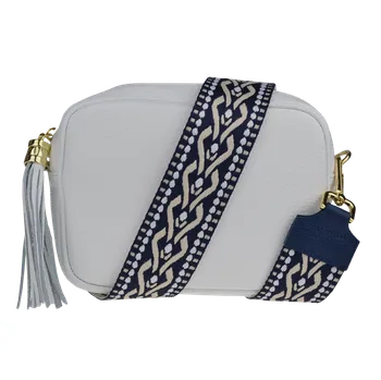 NovaKabelka.cz Kožená italská crossbody kabelka Bala Bianca s přídavným popruhem IV