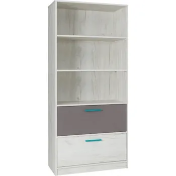 regál Max-i Policový regál EVENS 07 do dětského pokoje | dub kraft / šedá