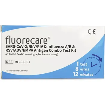 Diagnostický test FluoreCare 1x 8v1 Chřipka A+B/SARS-CoV-2/PIV/hMPV/RhV/Adeno/RSV/ multitest