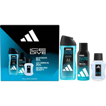 Pánský parfém Adidas Ice Dive - toaletní voda s rozprašovačem 50 ml + sprchový gel 250 ml + deodorant ve spreji 150 ml + 2 měsíce na vrácení zboží