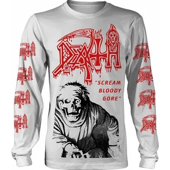 Pánské tričko Death tričko dlouhý rukáv, Scream Bloody Gore White, pánské L