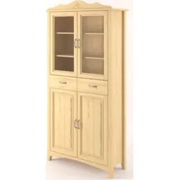 Knihovna Interier-Stejskal | Vitrína Castello masiv borovice S05B - Castello dekory Bílá lak