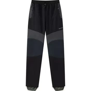 Chlapecké softshellové kalhoty, zateplené - Wolf B2494, černá / černé zipy 1A