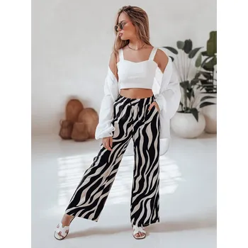 Dámské kalhoty Dámské široké kalhoty wide leg ZEBRAVIBE Dstreet UY2653 Barva: Vícebarevná, Velikost: XL