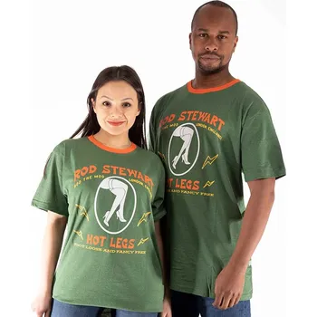 Pánská móda Rod Stewart tričko, Hot Legs Ringer Green, pánské L