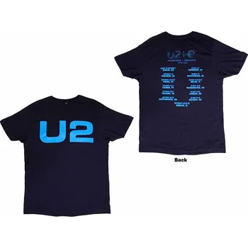 Pánská móda U2 tričko, Logo E+I 2018 Tour Dates BP Navy Blue, pánské S