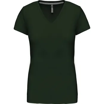 pracovní tričko KARIBAN VINTAGE V-NECK K381 / Dámské tričko s krátkým rukávem - forest green L