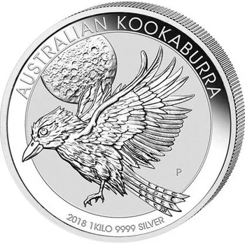Perth Mint Stříbrná mince 1 kg Australian Kookaburra (Ledňáček) 2018