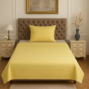 Povlečení Bavlněné povlečení, jednolůžko - Žluté s travinou