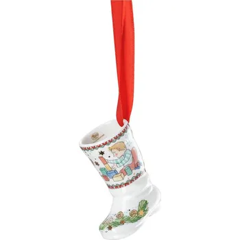 Vánoční dekorace Rosenthal Porcelánová mini bota, motiv Dřevěné kostky, Vánoční radovánky, 7 cm 02249-727502-27829