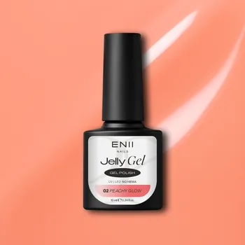 Lak na nehty ENII NAILS ENII Jelly Gel 02 Peachy Glow 10 ml - průsvitný gel lak UV/LED NO HEMA