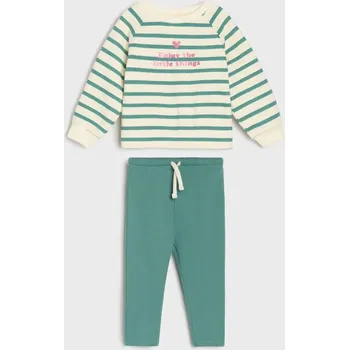 Dívčí mikina Sinsay - Souprava mikiny a&nbsp;legín - krémová - 072FT-01X - 072FT-01X-86