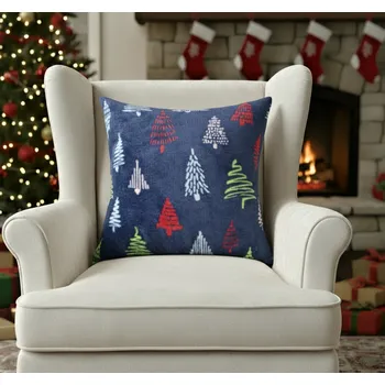 Polštář Vánoční polštář WINTER VIBES 40x40 cm modrá mikrovlákno Varianta: Povlak na polštář s prošívanou výplní, 40x40 cm