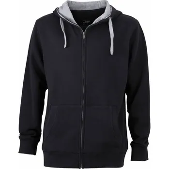 Pánské oblečení DAIBER JN 963 / Pánská mikina s kapucí - black/grey heather S