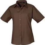 PREMIER PR 302 / Dámská popelínová košile s krátkým rukávem - brown XXXL