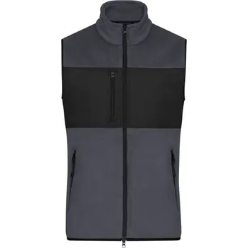Pánská vesta DAIBER JN 1310 / Pánská fleecová vesta - carbon/black XXL