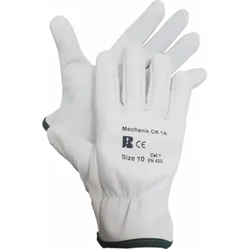 Pracovní rukavice BAN MECHANIK CK 1A 03113 / Celokožené rukavice - bílá 11