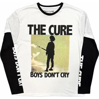 Pánská móda The Cure tričko dlouhý rukáv, Boys Don't Cry Box Black & White, pánské M