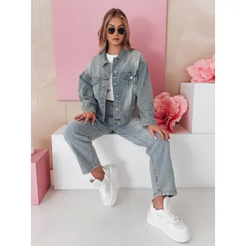 Dámské džíny Dámské džíny široké wide leg WIDENO Dstreet UY2492 Barva: Modrá - světle, Velikost: XS