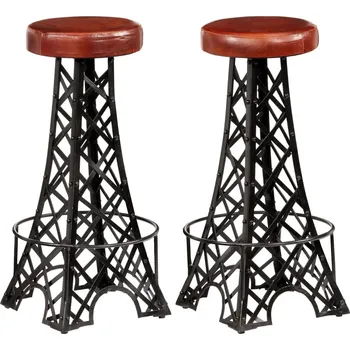 Barová židle zahrada-XL Barové stoličky 2 ks pravá kůže 247659