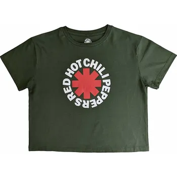Dámské tričko Red Hot Chili Peppers crop tričko, Classic Asterisk Green, dámské L