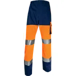 DELTA PHPA2 / Unisex reflexní pracovní kalhoty - fluo oranžová/nám. modrá M