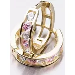 Dětské náušničky žluté zlato 585 zirkon kroužky 52GZ-3345ZRB