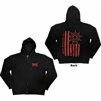 Pánská móda Slipknot mikina, 9-Point Flag Zipped BP Black, pánská L