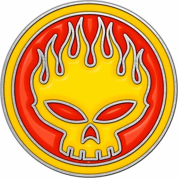 The Offspring kovový odznak, Skull Logo Enamel