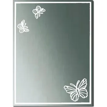 Zrcadlo Zrcadlo koupelnové 50 x 70 cm motýl na nalepení (Zrcadlo do koupelny, nástěnné, zrcadlo na stěnu, kosmetické)
