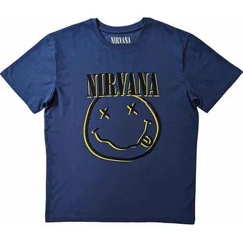 Pánské tričko Nirvana tričko, Happy Face Sky Blue, pánské S