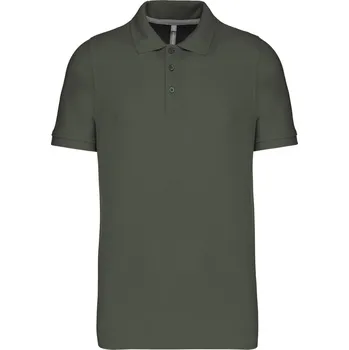 Pánská košile KARIBAN VINTAGE PIQUÉ K241 / Pánská polokošile s krátkým rukávem - dark khaki L