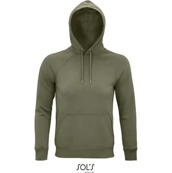 Pánská mikina SOL´S STELLAR / Unisex bio raglánová mikina s kapucí - khaki XL